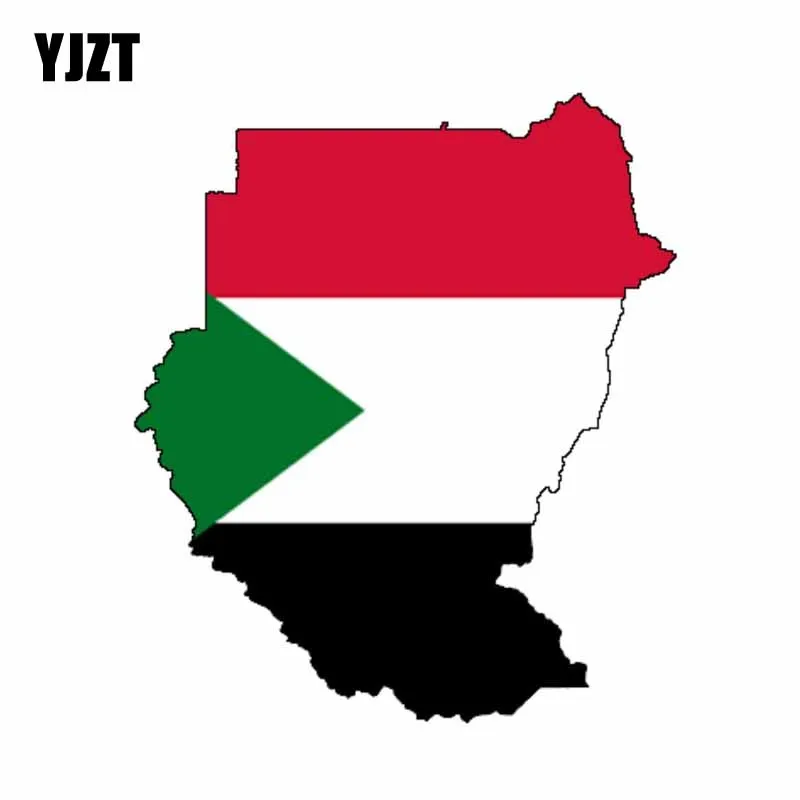 

YJZT 13.6CM*15.7CM Personality Sudan Map Car Sticker Motorcycle Flag PVC Car Accessories 6-0921