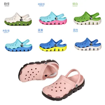 

2019 Summer New Kids Mules & Clogs EVA Boys Girls Flat Sandals Anti-bacterial Soft Bottom Fretwork Fashion Children Beach Shoes