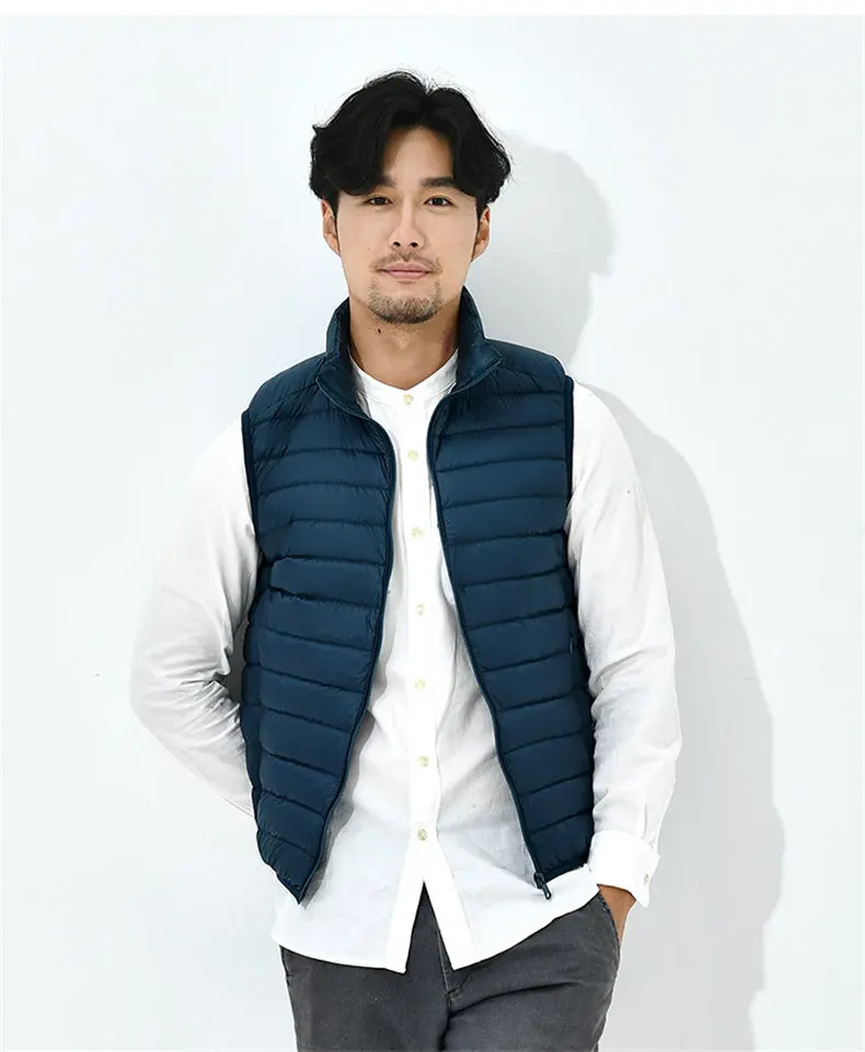 8Colors Winter Autumn 90% White Duck Down Vest Men Keep Warm Male parka Sleeveless Coat Man Muls Brand Cothing Feather Outwear-16