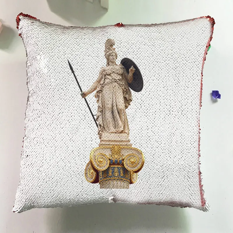 Modern Cushion Silver Square Pillow Custom Reversible Sequin Glitter Europe Architectural Style Pillowcase Cushion Cover J037 (6)