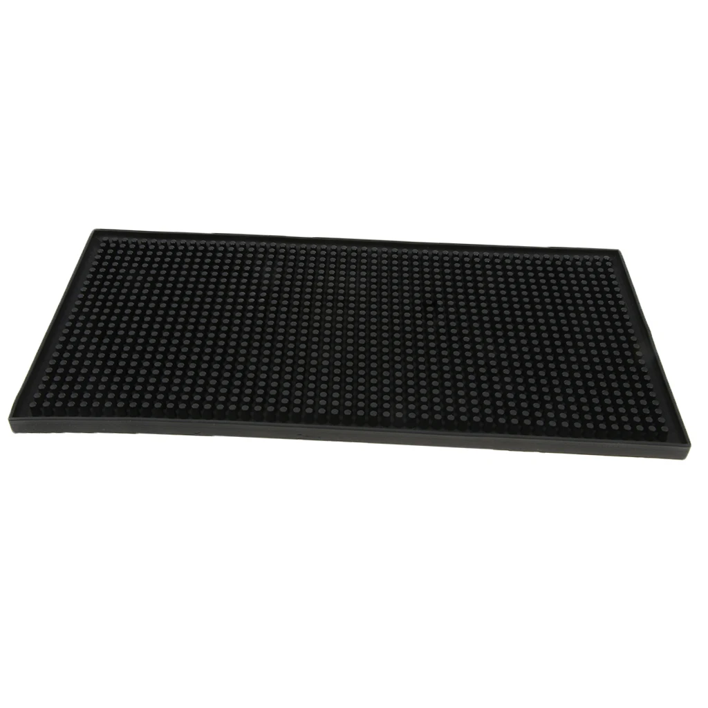 Waterproof  Bar Runner Rubber Strip Spill Mat Black for Home Cocktail Party Pub Club Bar Beer Drinks, 30x15x1cm