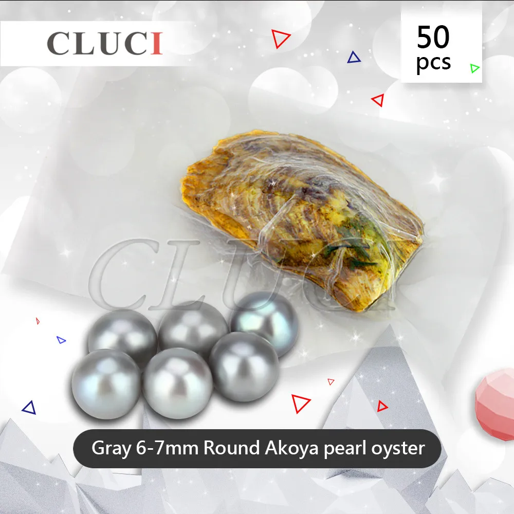 CLUCI AAA round akoya Gray pearl in oyster 6-7mm with vacuum-packed 50pcs TOP QUALITY pearls for Women Engagement Jewelry CLUCI AAA round akoya Gray pearl in oyster 6-7mm with vacuum-packed 50pcs TOP QUALITY pearls for Women Engagement Jewelry
