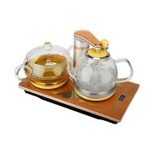 Автоматический Верхний электрический чайник для воды стеклянный чайный набор для подогрева набор посуды