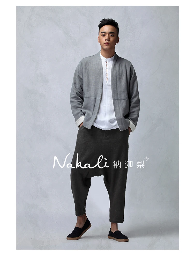 Chinese Japanese Traditional Style Men S Harem Pants Calf Length Pants Capris Trousers Grey Nakali Autumn Winter Trousers Brand Trousers Pantstrousers Jeans Aliexpress