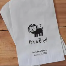 Пользовательские Жираф сафари Лев животные ребенок душ попкорн конфеты буфет леденец сумки День рождения пекарня печенье goody подарок сувениры пакеты