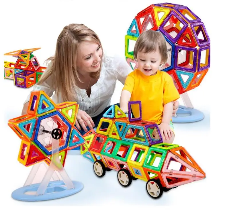 84 шт.-158 шт. модели игрушек, Магнитный конструктор, развивающие строительные блоки, пластиковые сборные Обучающие кубики, игрушки