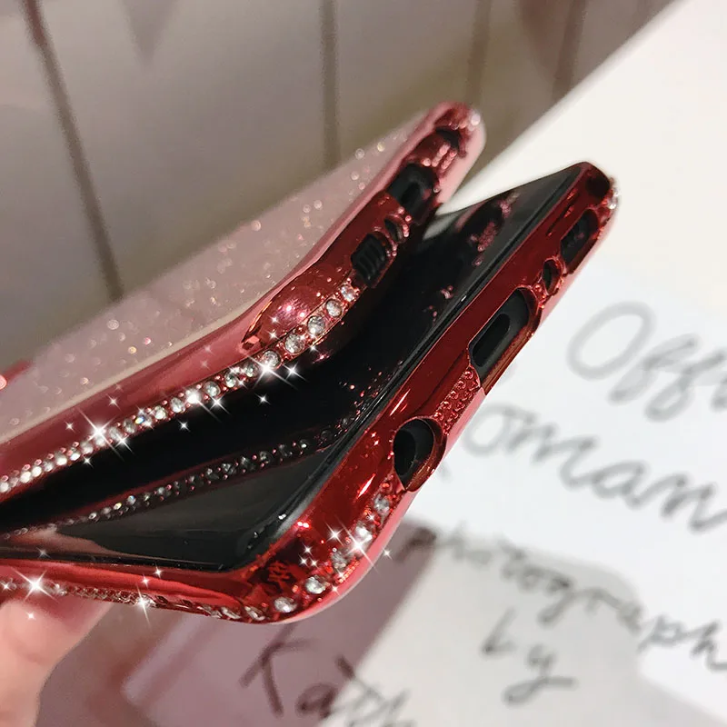 Glitter Diamond Bling Soft TPU Case Cover sFor Samsung S10e S10+ Note 9 A6 A8 A7 2018 A750 Slim Plating Phone Coque Shiny Fundas (15)