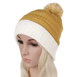 Зимние для женщин теплые зимняя шапка Вязание Snappy Hermal вязанные защиты кепки