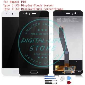 

For Huawei P10 LCD Display +Touch Screen Digitizer + Frame Assembly Replacement Repair Spare Parts VTR-AL00 VTR-L09 VTR-L29 5.1"