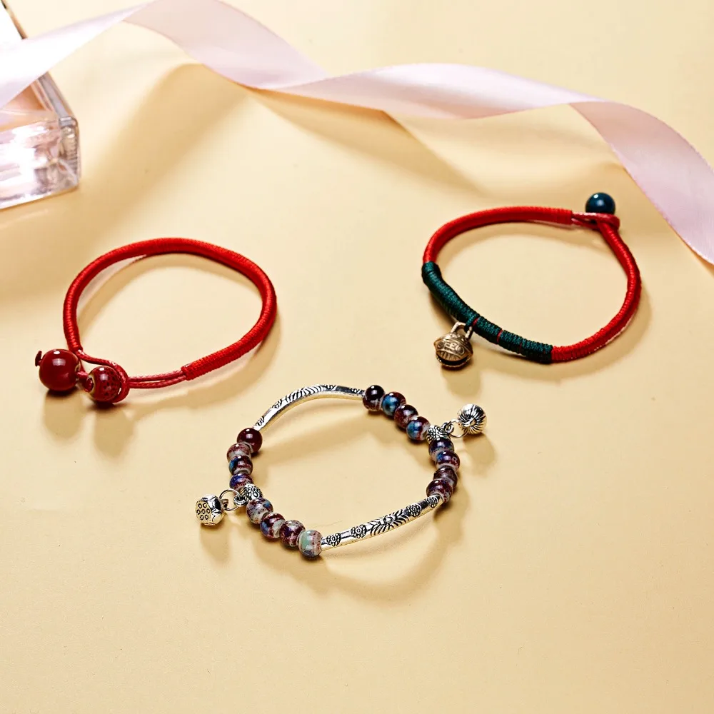 

Rinhoo Popular Classic Handmade Ceramic Woven Rope Chain Bracelet Fashion Exquisite Jewelry Gift For Women