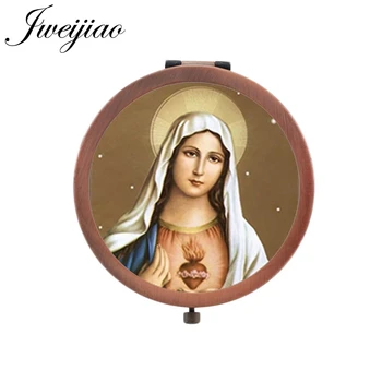 

JWEIJIAO 2019 Virgin Mary Beauty Health espejo de maquillaje mother and son Folding Makeup mirrors vm01