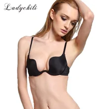 Ladychii сексуальное женское белье для женщин тонкий бюстгальтер, чашечки расположены рядом, пуш-ап, бесшовный бюстгальтер, набор женского нижнего белья, сексуальный глубокий v-образный вырез, 1/2 чашка с u-образным вырезом Бюстгальтер с N26