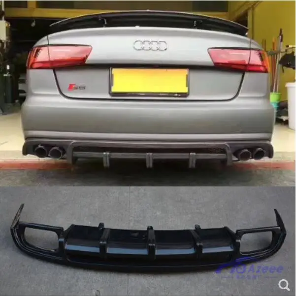 

Carbon fiber Rear Bumper Lip Spoiler Diffuser Cover For AUDI A6 S6 RS6 C7 C7.5 2012 2013 2014 2015 /2016 2017 2018 2019 ABT
