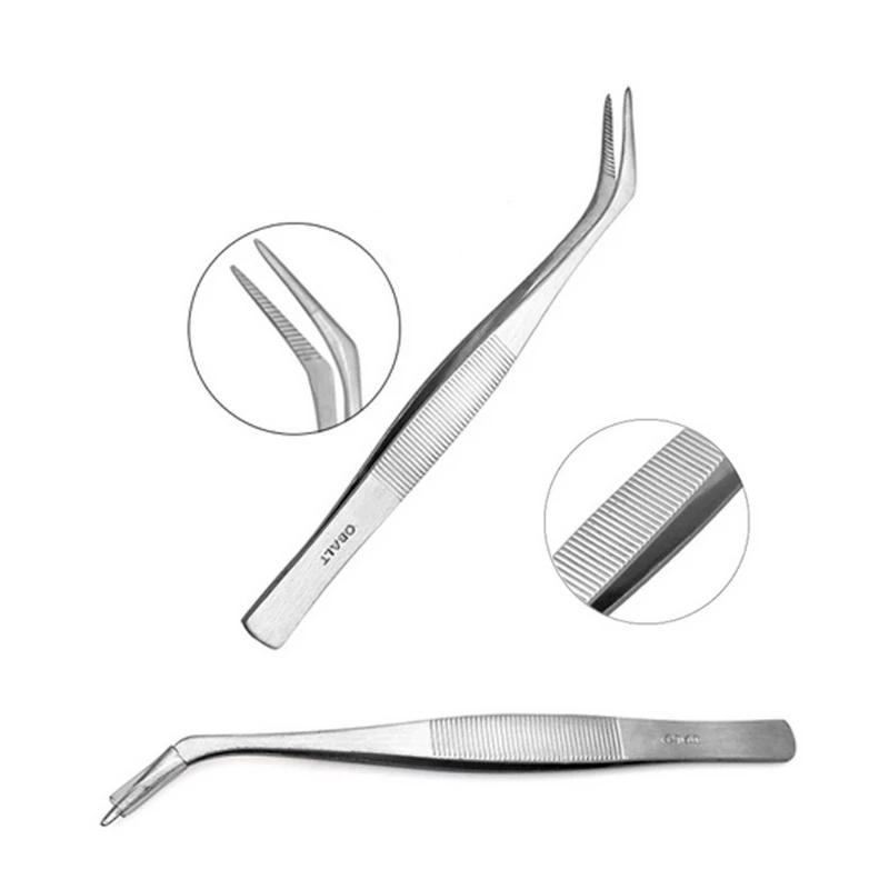 

1pc Professional Stainless Steel Grafted eyelash elbow clip Eyelash Extension Tweezers Clip Clamp Hair Beauty Makeup Tool
