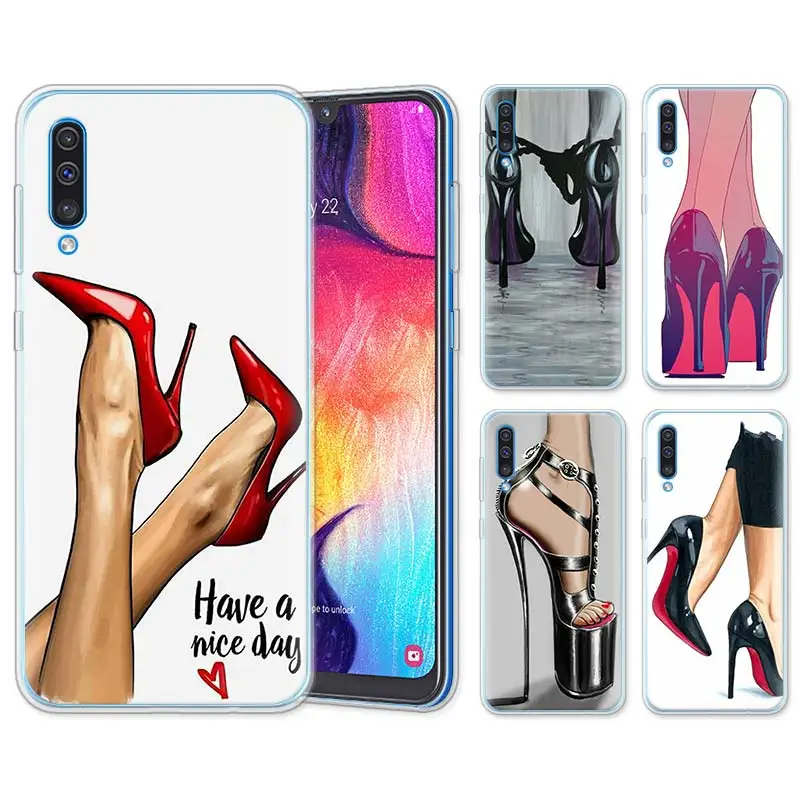

Red High Heel Shoes Silicone Cases for Samsung Galaxy A10 A30 A40 A50 A70 A6 A7 A8+ A9 M30 M50 TPU Soft Phone Cases