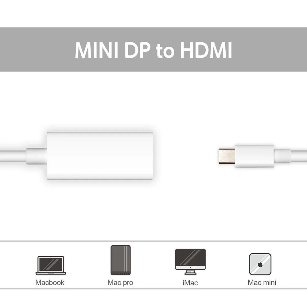 عالية الجودة الصاعقة مصغرة عرض ميناء موانئ دبي displayport إلى hdmi كبل محول لل أبل ماك بوك برو الهواء
