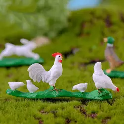 Моделирование животных Курица кролик утка ферма птицы сочетание микро Пейзаж украшения DIY творческие ремесла материал Figma подарки
