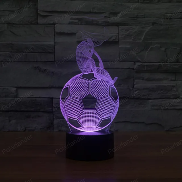 Hot 3D Licht Denken Voetbal LED Lamp 7 Kleur Veranderende Creatieve ... Hot 3D Licht Denken Voetbal LED Lamp 7 Kleur Veranderende Creatieve ...