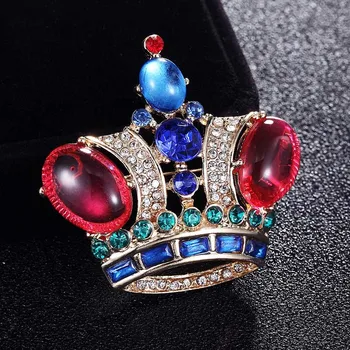 

12pcs/lot wholesale red crown brooches Best Men's wedding Bridal jewelry Europe Design pin brooch fashion hats accessory broche