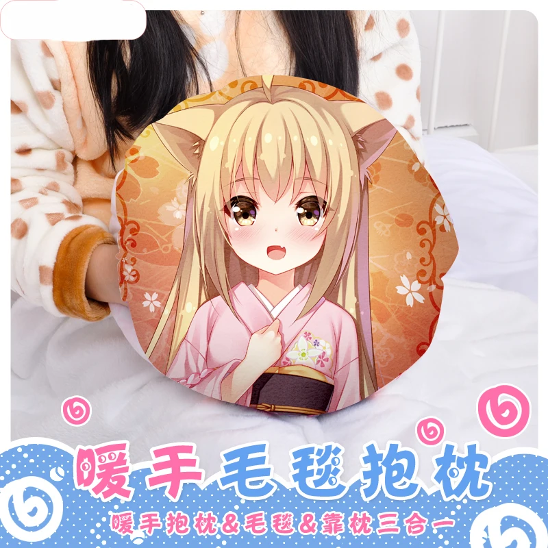 

Anime Konohana Kitan Yuzu Cosplay Round Plush Doll Cushion Hand Warmer Pillow Stuffed Toys Christmas Birthday Gift