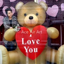 Поставляется с мини-Воздуходувка добавить текст коричневый надувной медведь