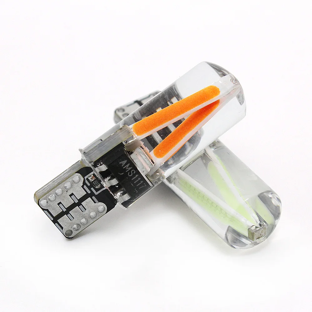 

4pcs T10 LED Filament Car Lights No Error Canbus Silicone COB Wedge Light 12V Universal Automobile Clearance Light Signal Lamp