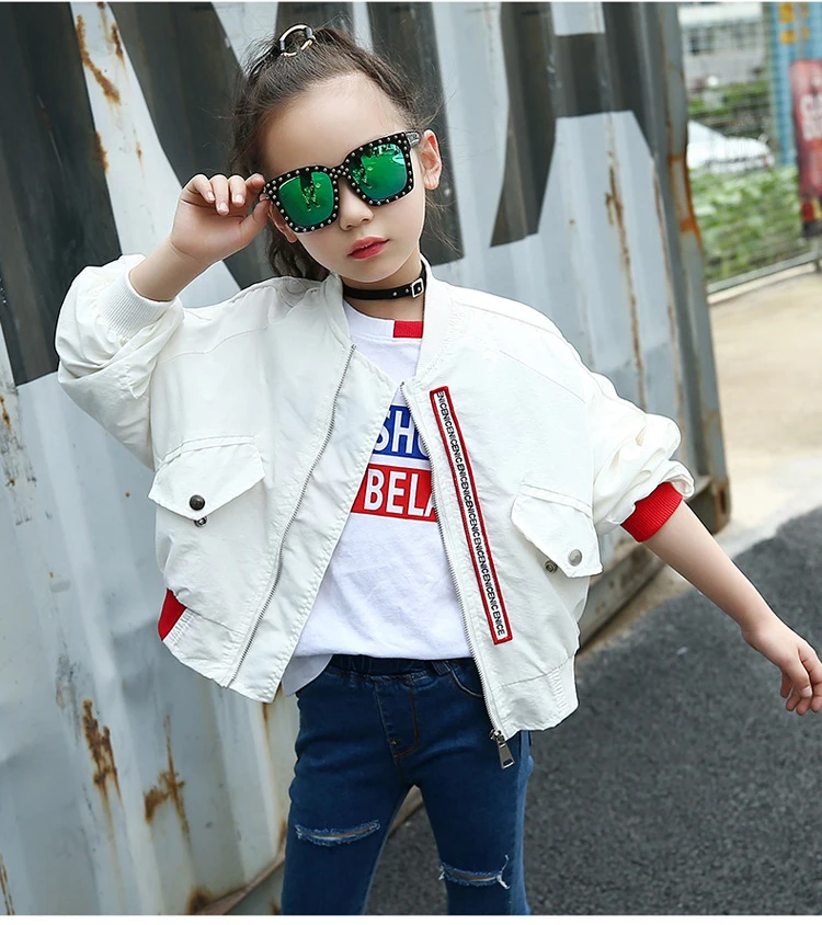 Weixu Children Spring Autumn Coat for Girls Fashion Kids White Bat Sleeves Oversize Biker Jacket Girls School Wear Bomber Jacket HTB17VxhhUQIL1JjSZFhq6yDZFXay - Weixu Children Spring Autumn Coat for Girls Fashion Kids White Bat Sleeves Oversize Biker Jacket Girls School Wear Bomber Jacket