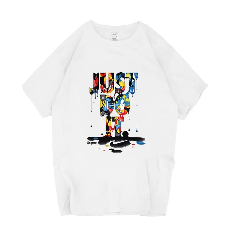

T shirt men 2019 new Fashion cotton Letter Printed Fashionable Round Neck T-shirts Men's short sleeve Tshirt Tee Tops just