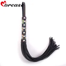 Morease 56 см кожа Whip ведомого Связывание флирт флоггер порка взрослых игра фетиш бдсм инструмент продукт для Для женщин сексуальное эротическое секс-игрушки
