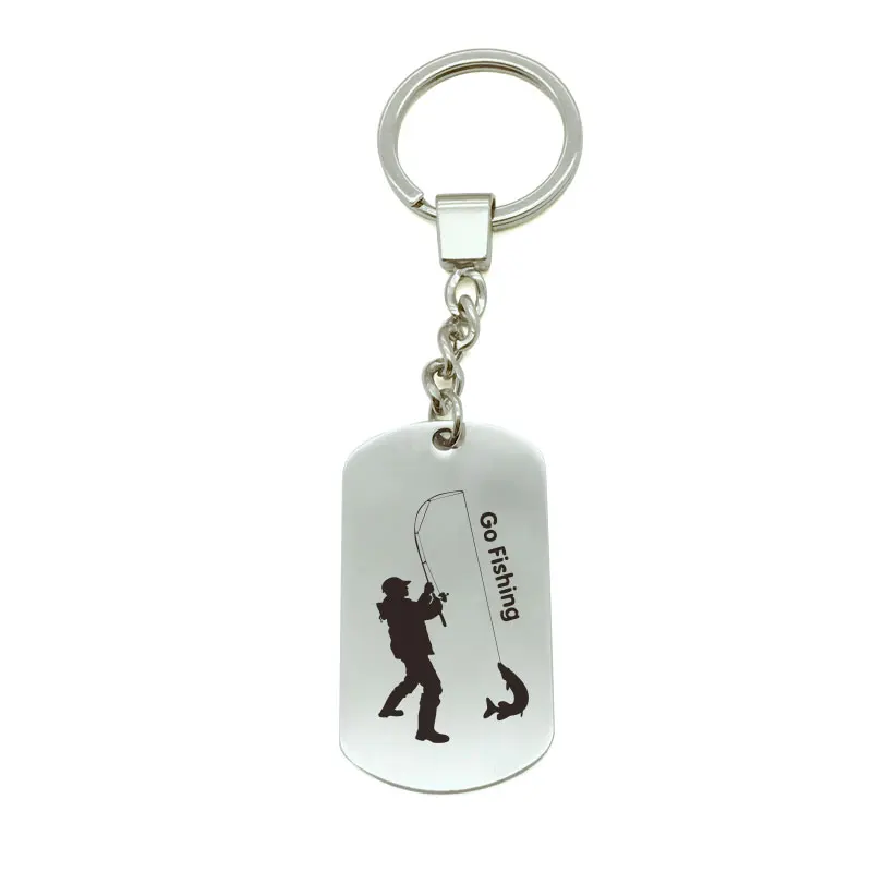 

1pcs Go Fishing Fashion Decor Car key ring Pentagram Metal key chain Motorcycle Accessories Car Styling