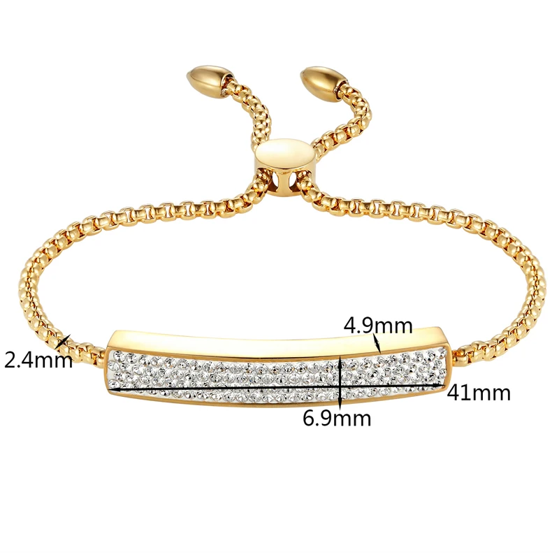 Новое Поступление Красивый очаровательный 4 ряда А+ циркон браслет для женщин титановая сталь Регулируемый размер браслет ювелирные изделия оптом