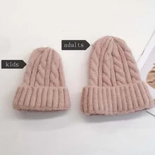 Плотная вязаная шапка с крученой нитью, детская шапка для женщин, Шапка-бини в стиле хип-хоп, милые кашемировые шерстяные хлопковые шапки, зимние шапки, женские шапочки