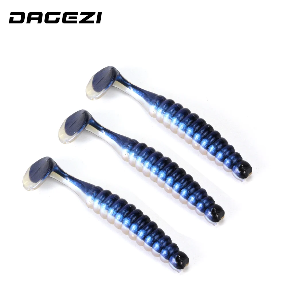 

DAGEZI 20pcs/lot short T-tail soft bait 4.7CM/1.5G Soft fishing lure Swimbaits Jig Head Artificial Lure for Fly Fishing
