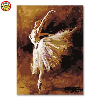 

painting by numbers art paint by number Digital Painting Ballet girl Coloring diy blue beauty dancing dance campus sunlight yout