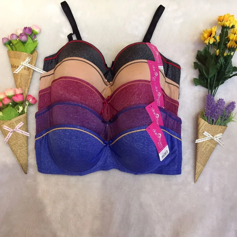 

New steel rims smooth half-cup fashion foreign trade fashion two-breasted underwear women girl bra