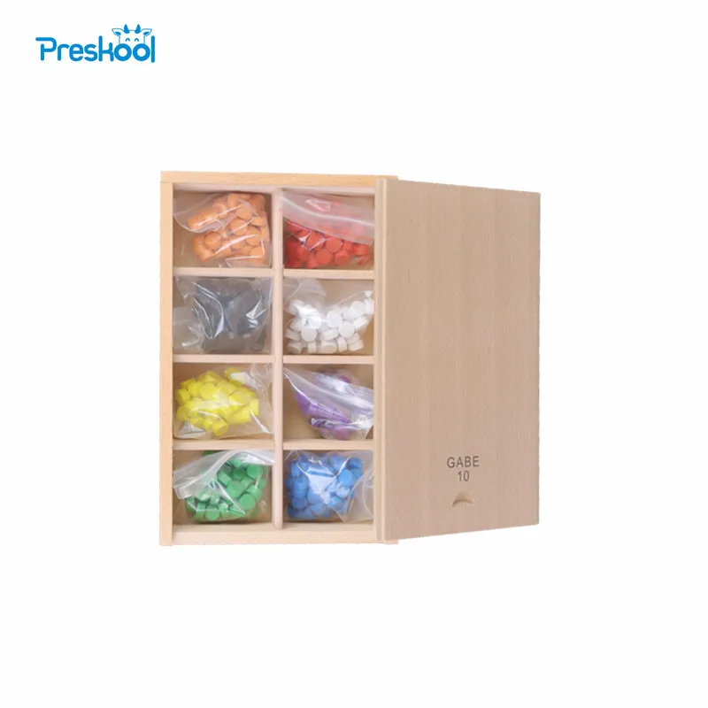 Froebel Gabe 10 목재 다채로운 구슬 교육 도구,  교육, 유치원 교육, Brinquedo Juguets 학습