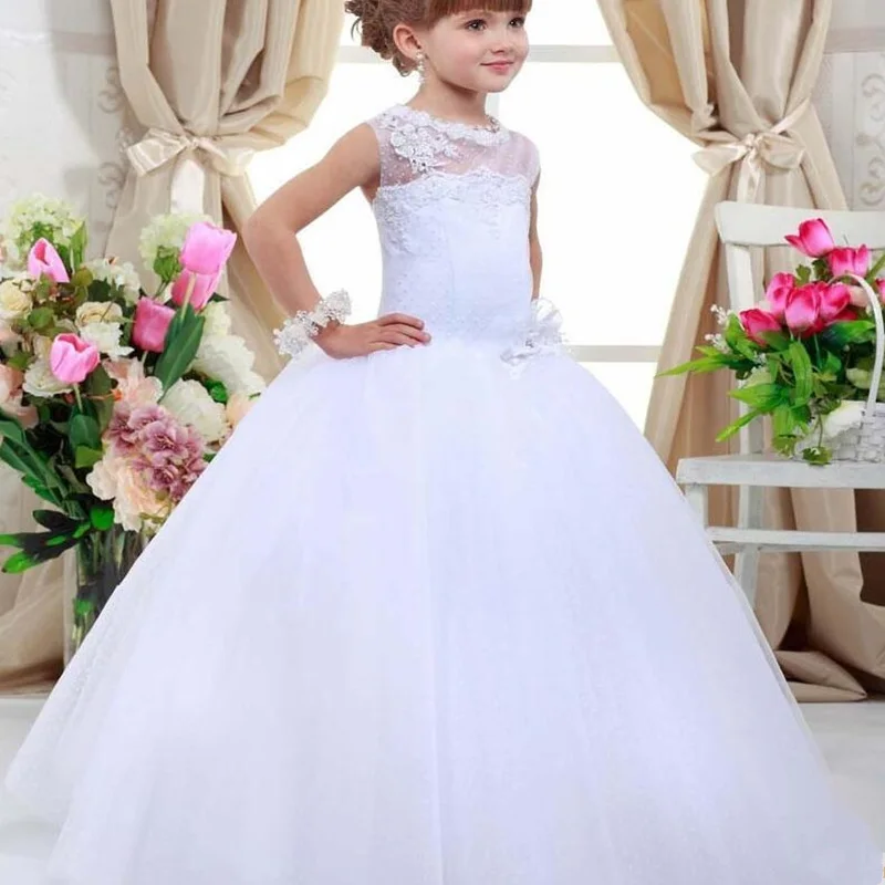 

First Communion Dresses For Girls Tulle Flower Girl Dresses For Weddings Kids