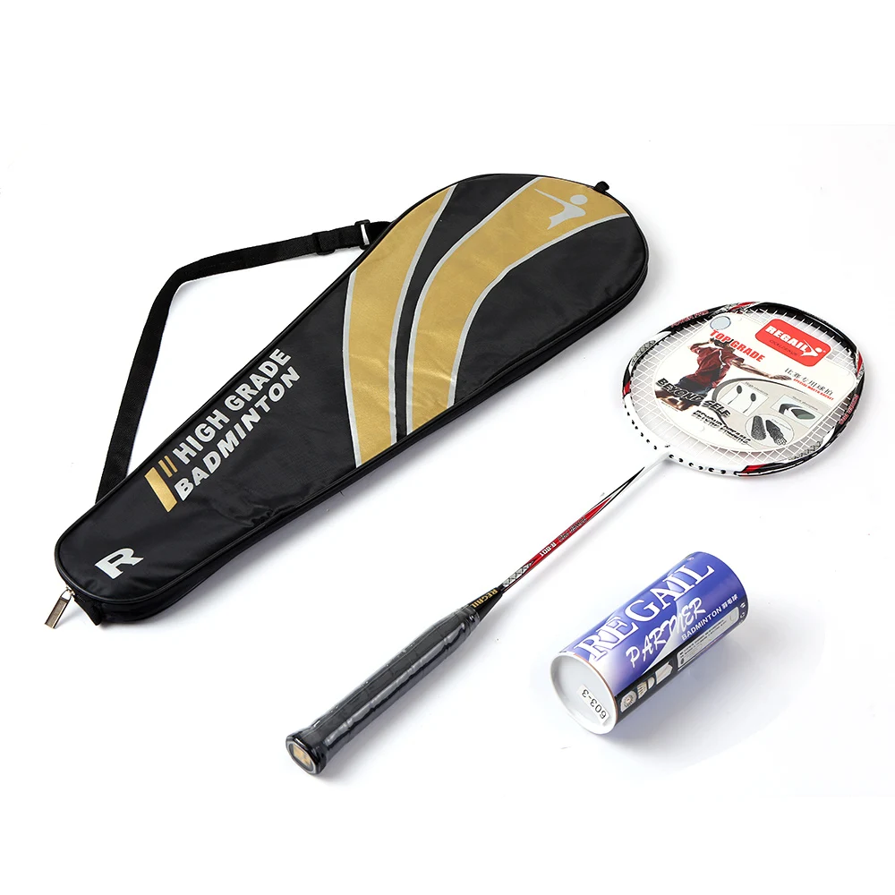 

Badminton Racket Set Ultralight Carbon Fiber Baminton Racquet and Tube of 3 Shuttlecocks Birdies with Cover Bag