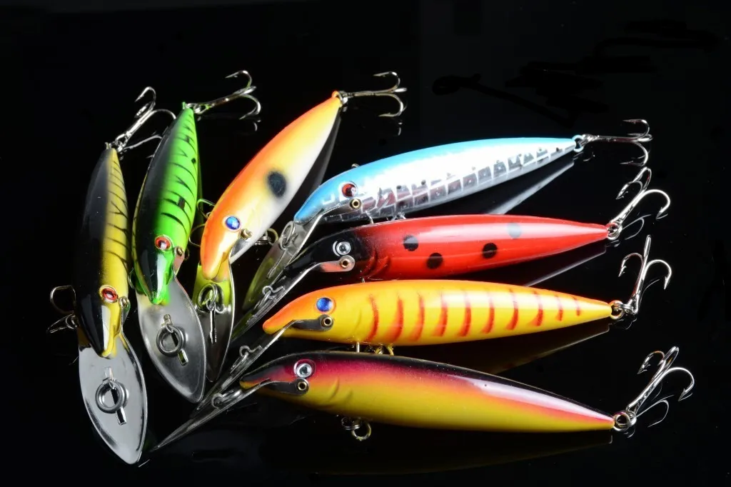 1Pcs Large Lip Sea Fishing Minnow Lures 3D Eyes Artificial Hard Swim Fishing Baits Crankbait Wobble