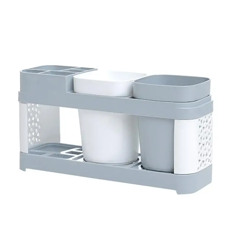 

1 PC Non-Toxic Toothbrush Holder Sturdy Plastic Cup Holder Practical Toothbrush Organizer Bathroom Accessories Set