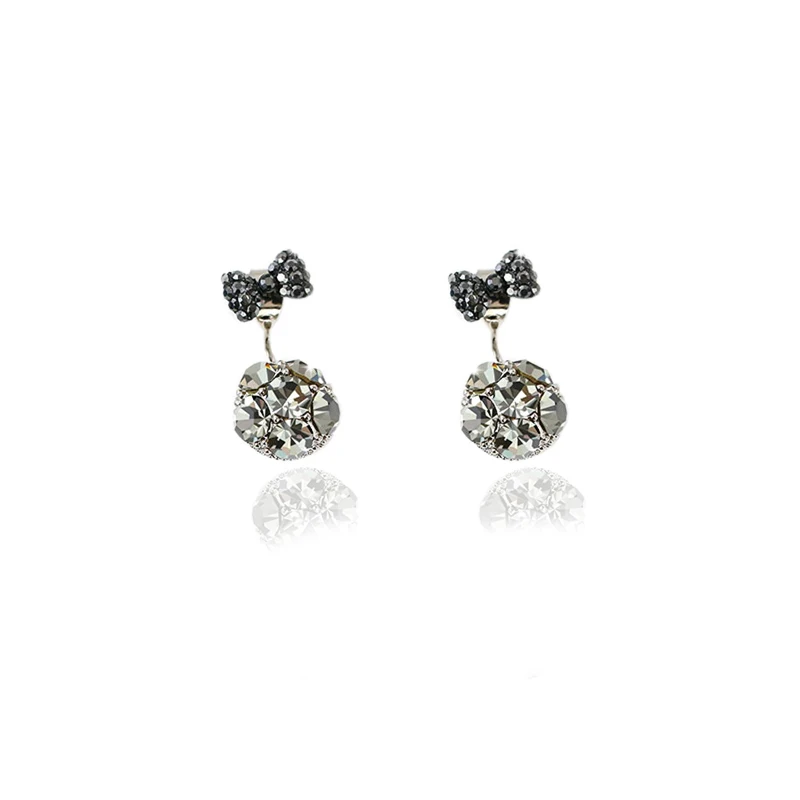 

Meajoe Trendy Silver Plate Colorful Charm Stud Earring Round Cubic Zircon Metal Vintage Earrings Jewelry For Women Friend Gift