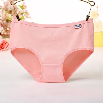 

Jeseca Sweet Soft Female Pure Cotton Briefs Casual Breathable Underwear Middle Waist Soft Briefs Women Lingerie Size L XL