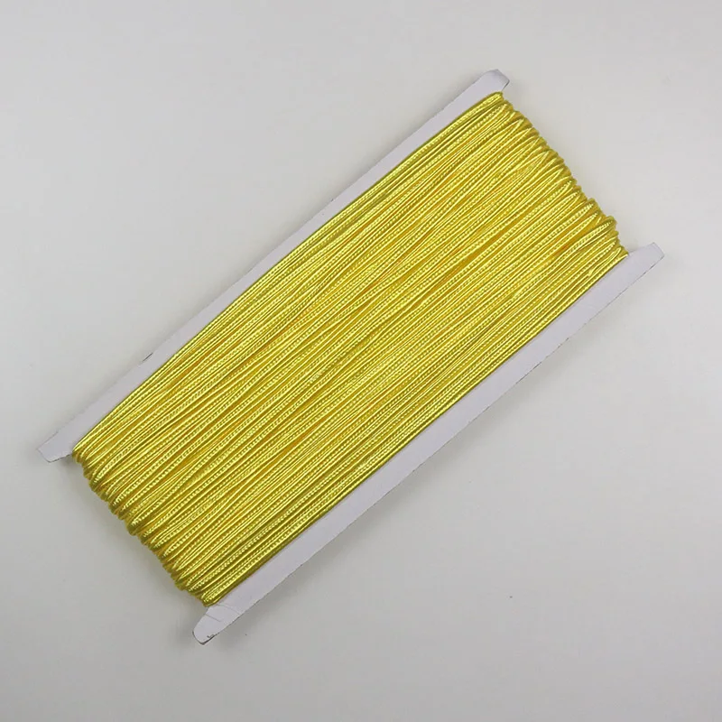 34 ярдов/партия(31 м) 3 мм китайские шнуры для сутаха 38 цветов нейлоновая веревка Змеиный живот шнуры для изготовления ювелирных изделий своими руками - Цвет: 16 bright yellow
