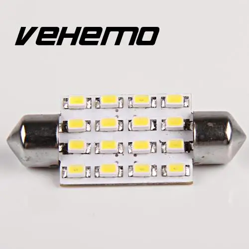 Vehemo новинка 2 шт. 39 мм 16 светодиодов s SMD 3528 супер белый цвет 12 В искусственная