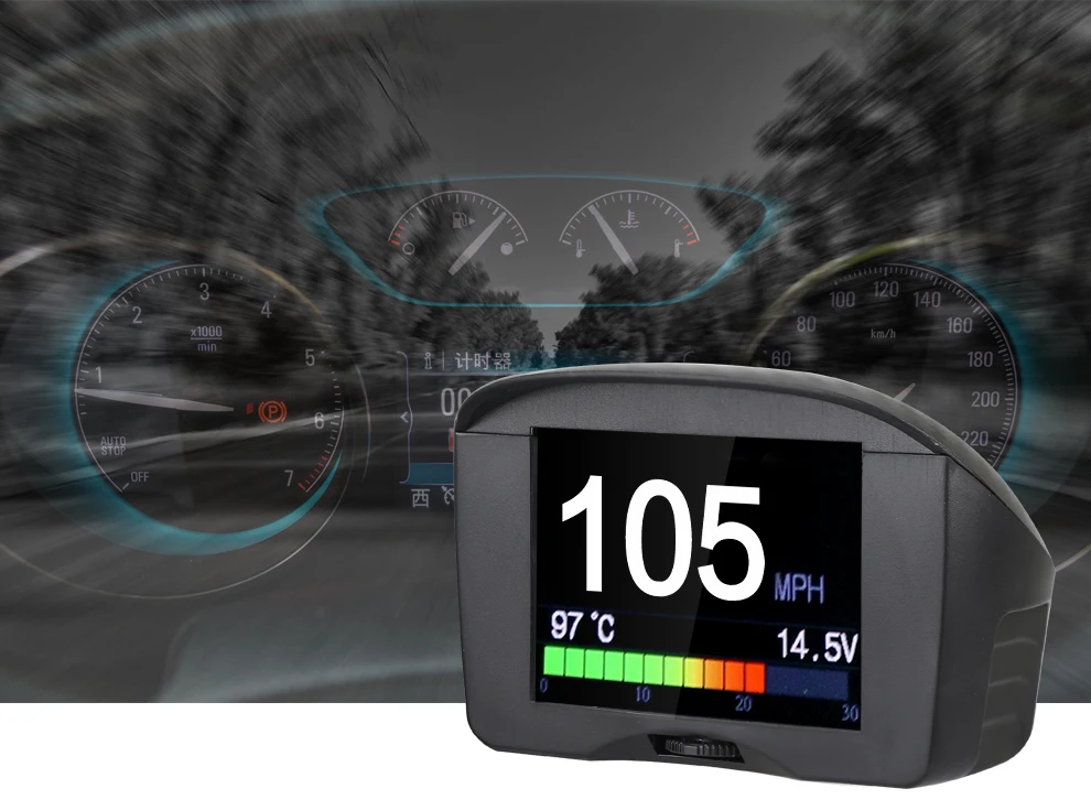 Autool X50 Plus автомобильный OBD цифровой смарт-измеритель сигнализации датчик температуры воды цифровой измеритель скорости вольтажа дисплей Многофункциональный