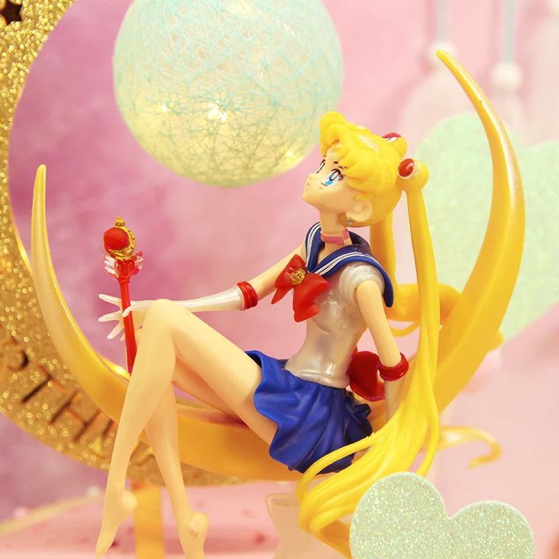 New Anime Sailor Moon Tsukino Usagi PVC Action Figure toys Cake Decoration Sailor Moon Collection Model Toys Doll Girls Gifts
