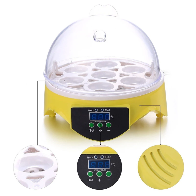 7 Eggs Incubator Chicken Duck Bird Poultry Digital Automatic Hatcher Hatching 7 Eggs Incubator Chicken Duck Bird Poultry Digital Automatic Hatcher Hatching
