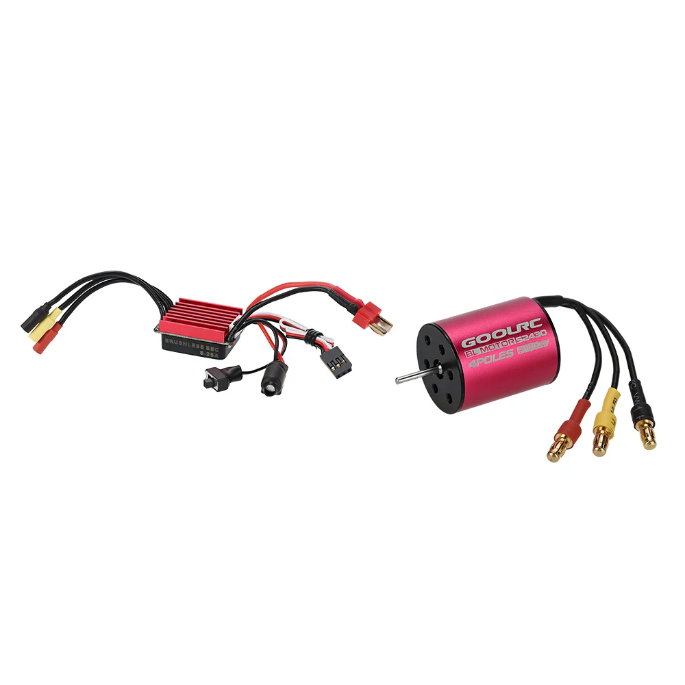 

GoolRC S2430 5800KV Sensorless Brushless Motor & 25A Brushless ESC Combo Kit for 1/16 1/18 RC Car Rock Crawler RC Toys Part