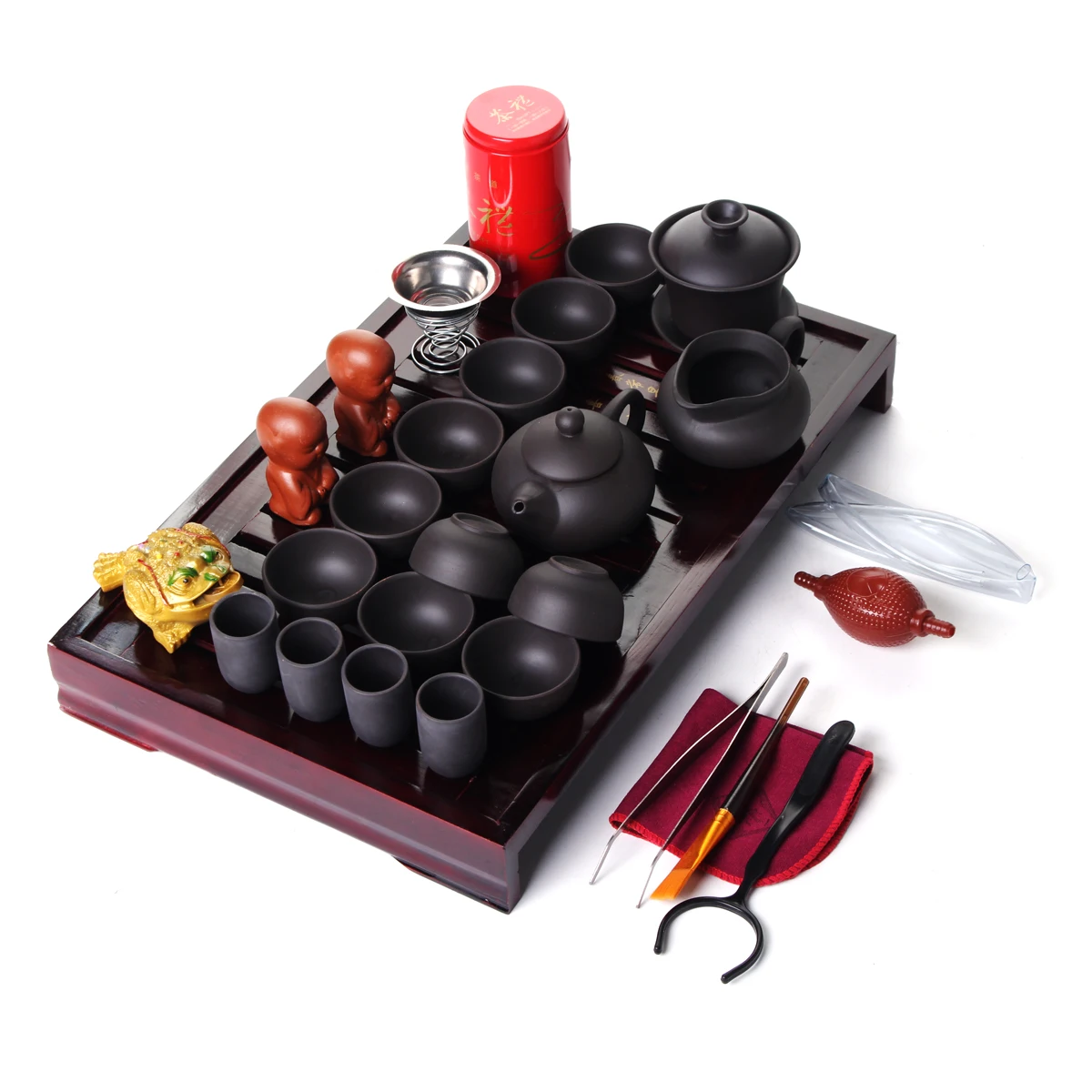 Aliexpress.com : Buy Chinese Porcelain Kung Fu Tea Set Wooden Tea Tray - Kung Fu Tea Buy One Get One Free