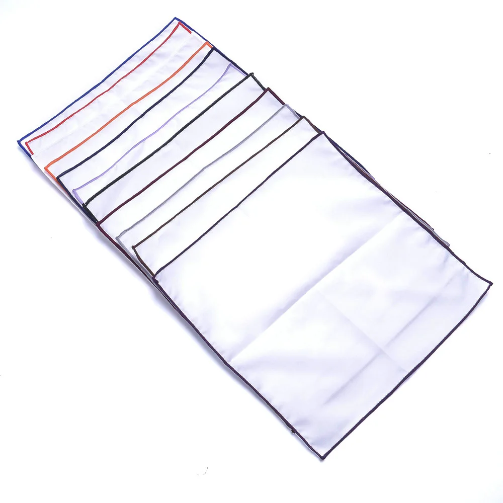 

New style hot sale Handkerchiefs Cotton White Solid Pocket Square Towel 23*23CM Hankies Casual Solid Color Pocket